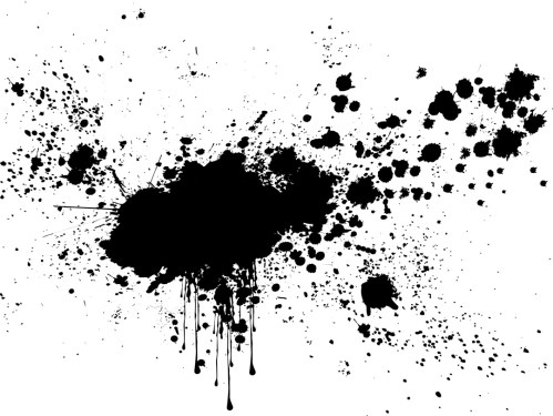 Vector - Blobs of black ink on white